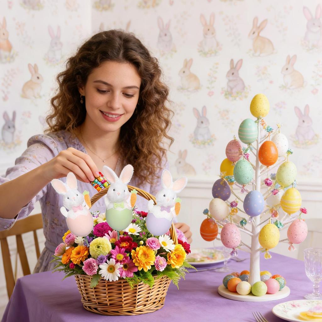 Easter Picks For Tree 3 Pieces Seasonal Decoration Decorative Spring Floral Stems For Home Office Entertainers Apartment Living