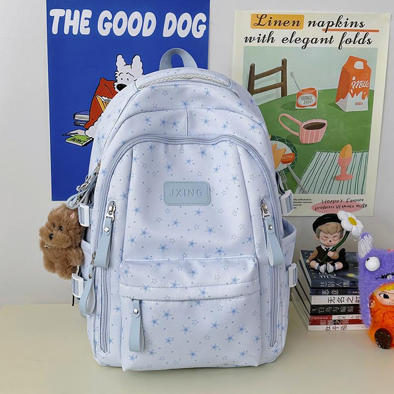 Schoolbag Schoolbag Japanese Ins New High-value Fresh and Sweet Star Backpack for Junior High School Students Casual and Lightweight Backpack