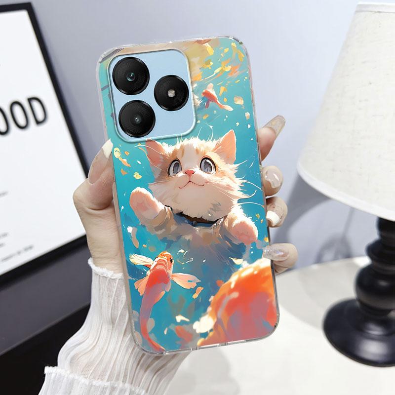 Cartoon Für Wiko T10 T20 T60 Hülle Schutzhülle Für Wiko T10 Marmor Klar Weiches Silikon Handyhülle Floral Niedliche Katze Bumper