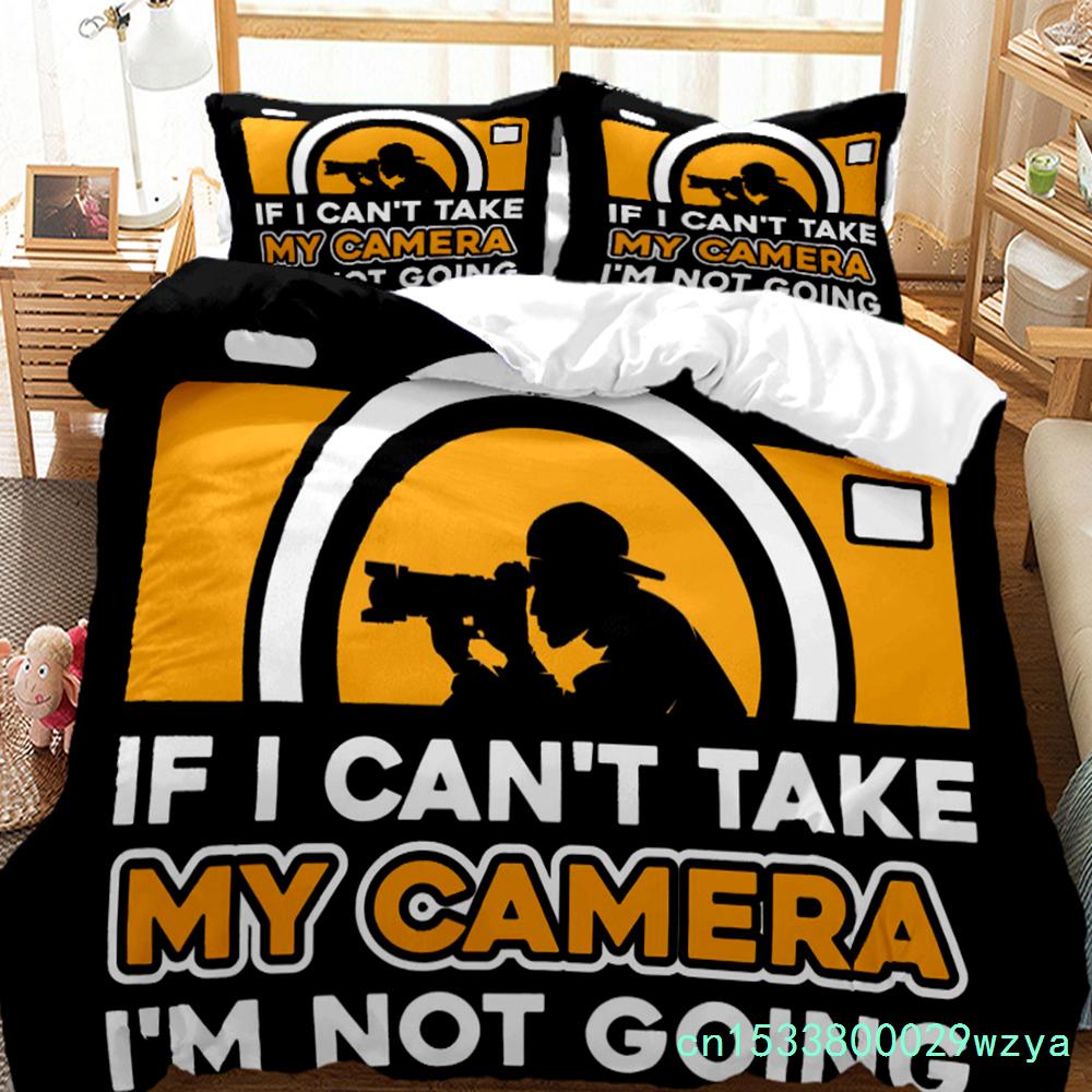 Vintage Camera Duvet Cover Fashion Comforter Bedding Set Soft Quilt Cover And Pillowcases For Teens Boy Single/Double/Queen/King