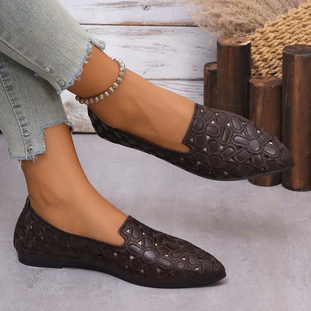 Women's Flats Casual Pointed Toe Single Shoes Female 2025 Spring Summer New Slip-on Flat Breathable Shallow Shoes Zapatos Mujer