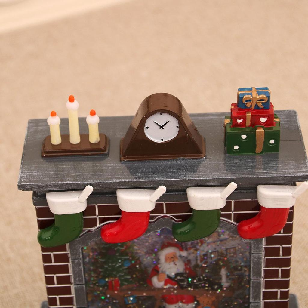 Creative Christmas Scene Music Box: Festive Fireplace Ornament Gift for All Ages