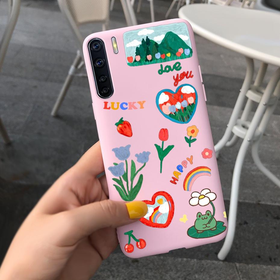 For OPPO A91 Case Oppo F15 CPH2001 CPH2021 Lovely Printing Jelly Silicone Soft Phone Back Cover Cases For Oppo Reno3 CPH2043