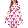 Sommer-Prinzessinenkleid für Mädchen - Langärmeliges A-Linien-T-Shirt-Kleid Valentinstag