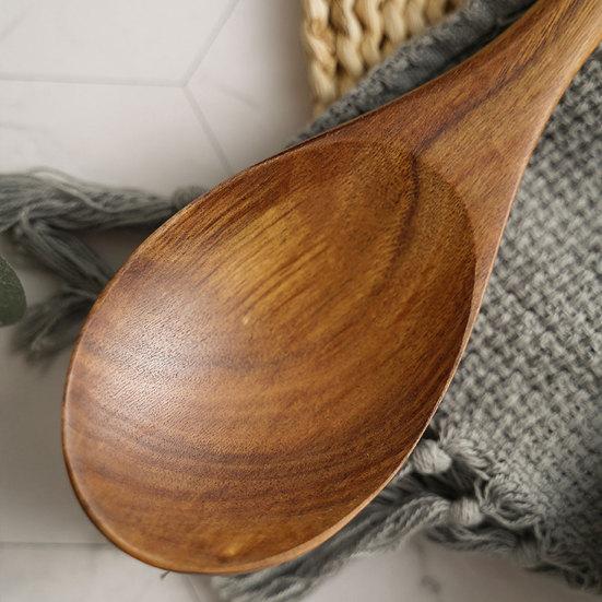 Reusable Wooden Fork Pasta Retro Salad Sushi Cooking Spoon Kitchen Utensil Tool