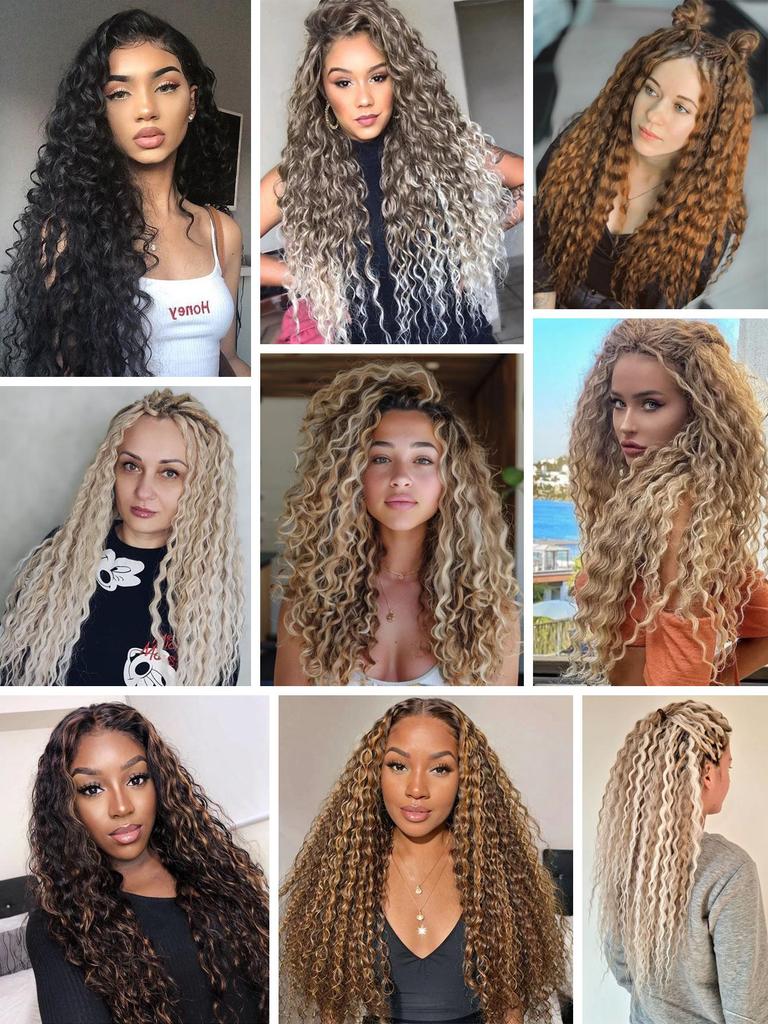 16inch Synthetic Natural Kinky Curly Clip Fish Line Invisible Hair Extensions Mixed Color Blonde Black Brown Artificial False Hair Piece For Women