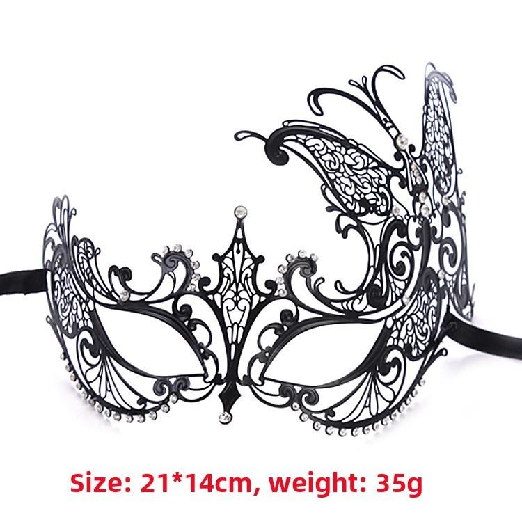 Metal Mask For Adults With Water Drill Decoration For Halloween And Cosplay Parties