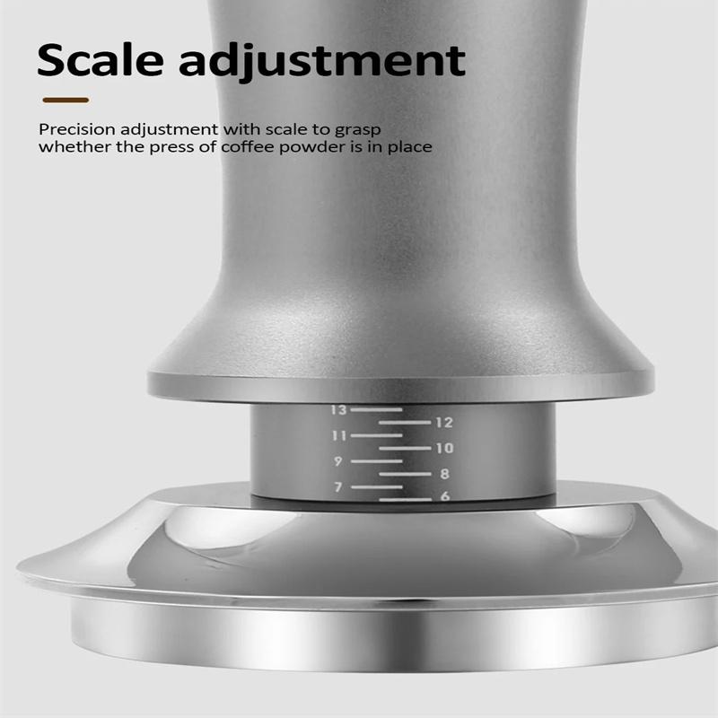 51/53/58Mm Coffee Tamper Stainless Steel Coffee Powder Constant Press Hammer With Scale Thread Base Espresso Accessories