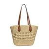 2025 New Korean Versatile Large-Capacity Hollow Straw Bag New Summer Simple Commuter Women's Bag Woven Shoulder Bag