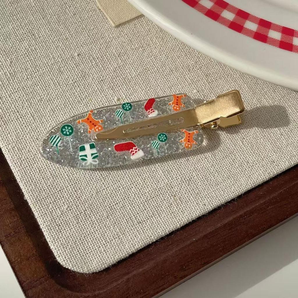 Reindeer Snowflake Hair Clip & Christmas Candy No-Trace Hair Accessory Gift Set