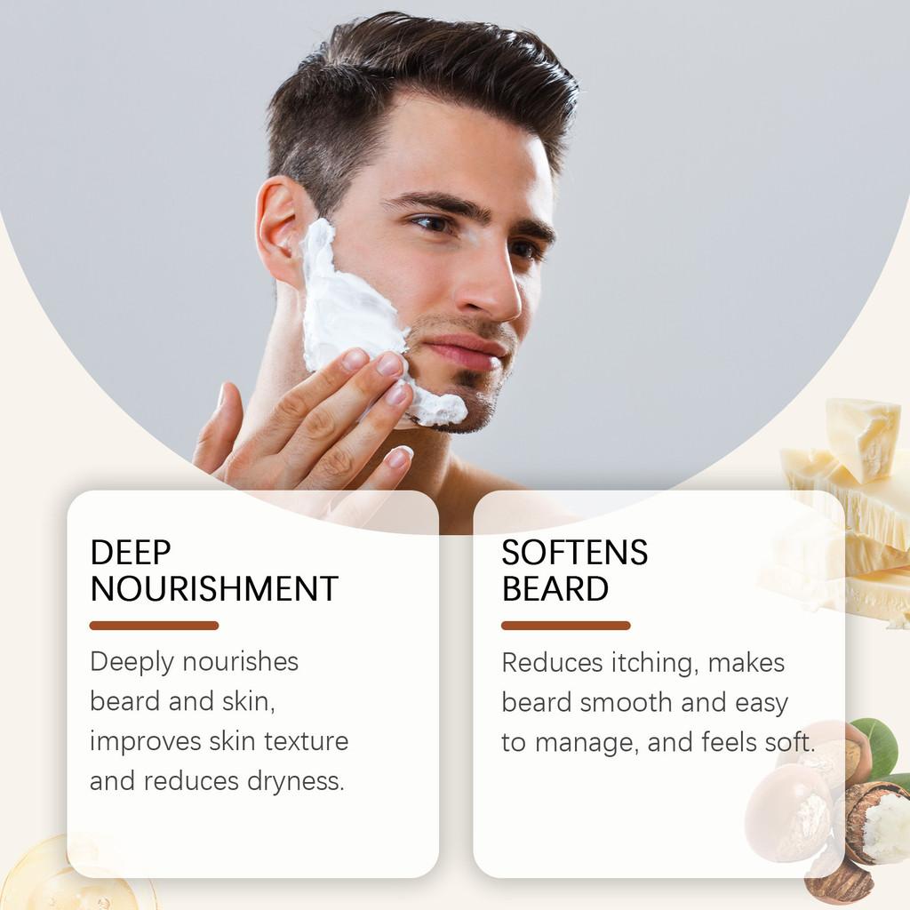 East Moon Male Vanilla Beard Care Balm Nourishing Moisturizing Softening Glossy Treatment