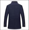 Men's European Size Wool Blend Business Overcoat with Scarf - Autumn/Winter Fashion, Wrinkle-Free Design, Cross-Border Style