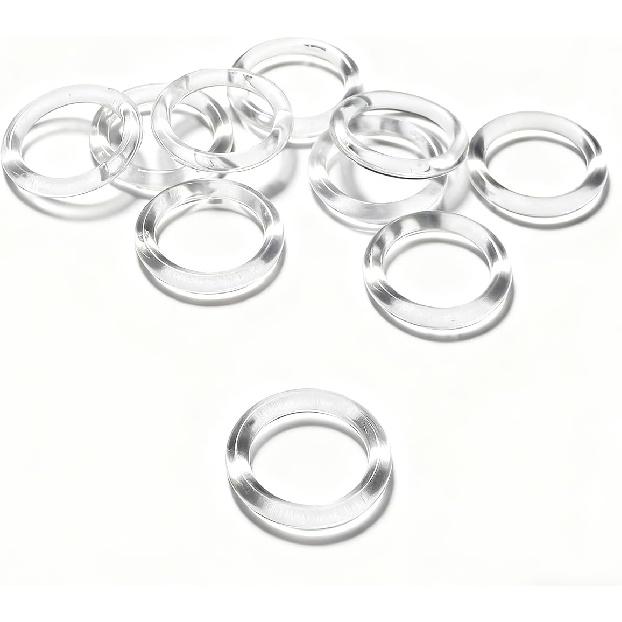 Café Curtain Rings 50pcs Clear Plastic Rings for Roman Shades 5/8"(16mm)