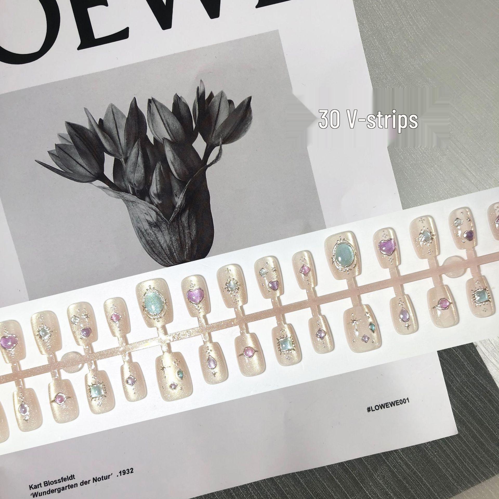 

Gem Baroque Cat Eye Glitter 3D Star Moon Vintage Nail Art Patches YM569-S Champagne Gemstones [All Size S]