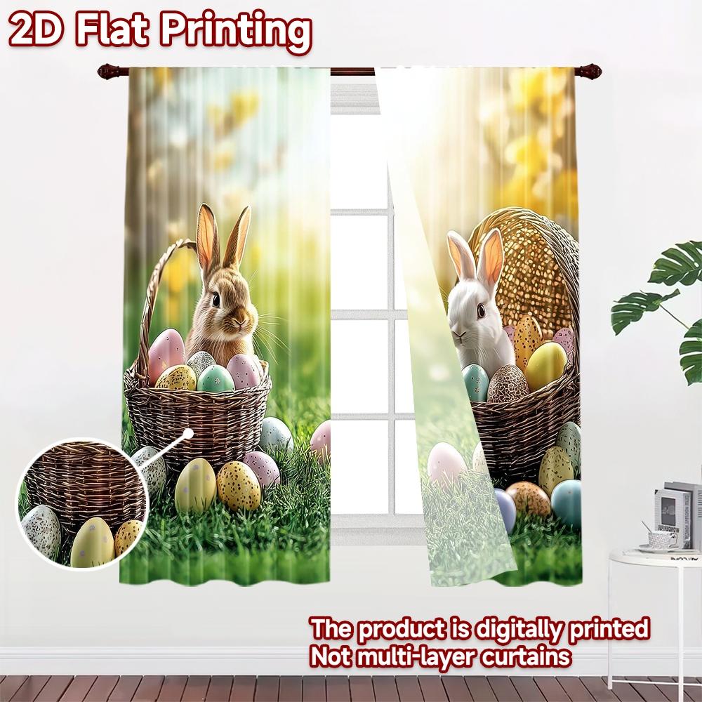 2D flat Photography Backdrop Popular Scene Backdrop Easter Bunny Egg Baskets 100% Polyester Party Decorations for Suitable