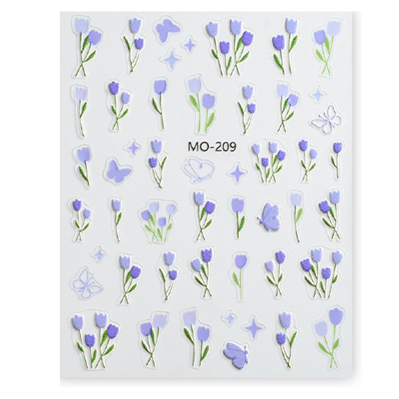 

Наклейки для дизайна ногтей с тюльпанами, наклейки для ногтей с цветами, украшения для ногтей своими руками, наклейки для маникюра для женщин и девочек фиолетовый