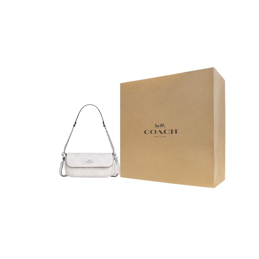 Coach Sac bandoulière/épaule Hailey 20 à rabat avec logo en toile enduite Petit sac pour femme Blanc CAN70-SVXU5