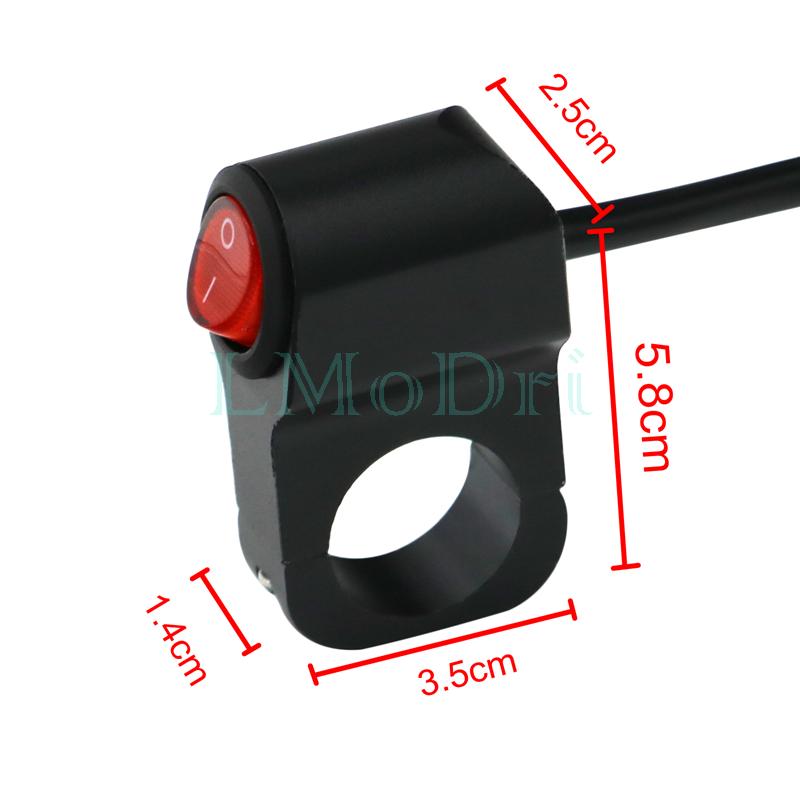 LMoDri 12v Motorcycle Switches LED Indicator Aluminium Alloy 7/8" 22mm Handlebar Switch For Fog Spot Light Headlight On