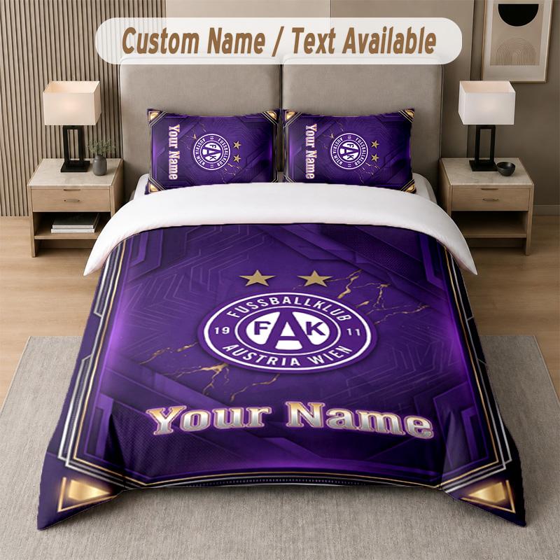 Austria Wien FC Design Bedding Set Custom Text 1 Duvet Cover & 2 Pillow Cases