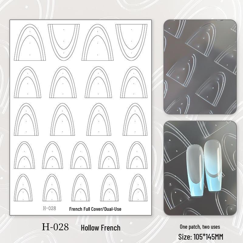 French Lace Nail Art Sticker Refill - No Curling, Multi-use, Adherent Guide Stickers for Pat-Pat Spray Painting.