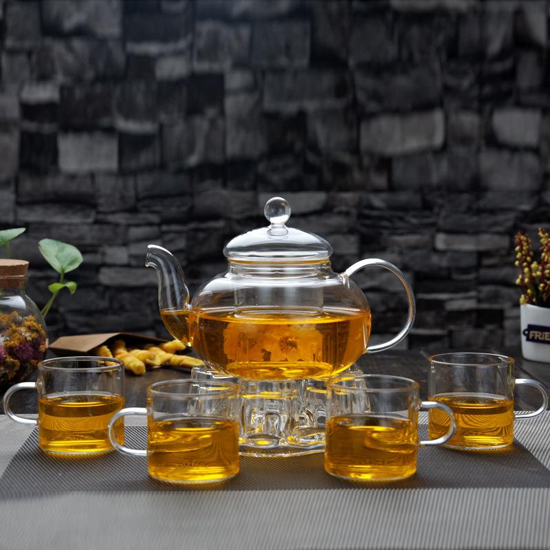600/800/1000ml Heatable Glass Tea Set Filterable Heat-resistant Thickened Glass Teapot High Borosilicate Glass Flower Tea Pot