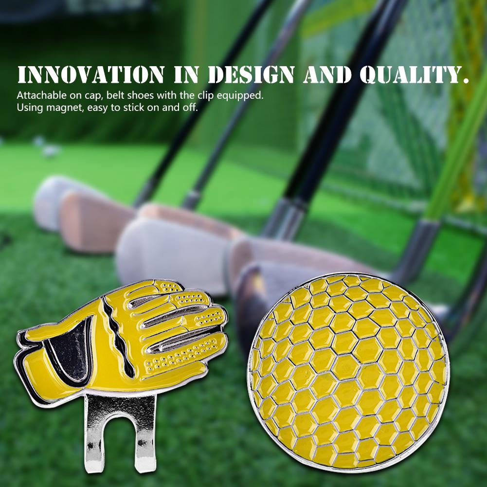 

Портативный мини-магнитный зажим для перчаток и шляпы для гольфа из нержавеющей стали с маркером мяча (желтый)