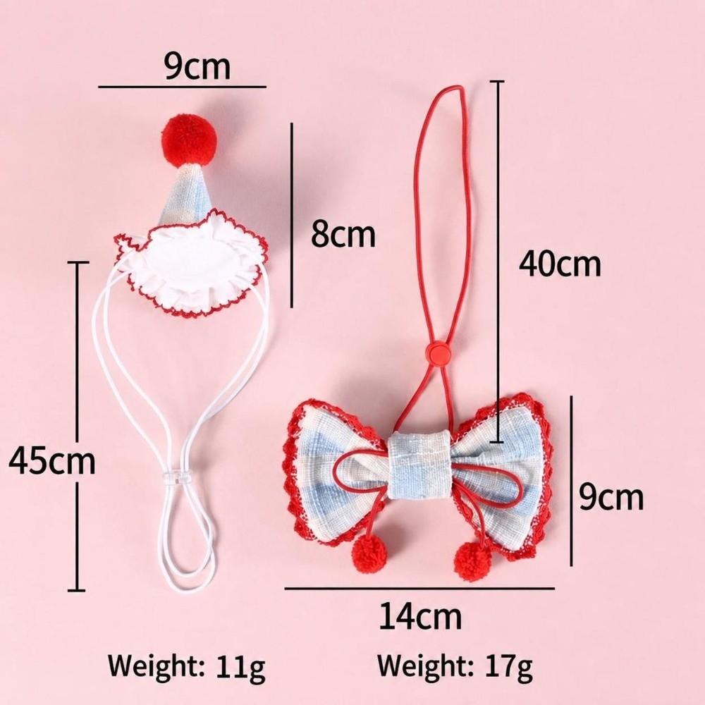 Bow Tie Pet Party Hat Set Drool Towel Pet Photo Prop Cute Mini Doggy Bandana  For Dog