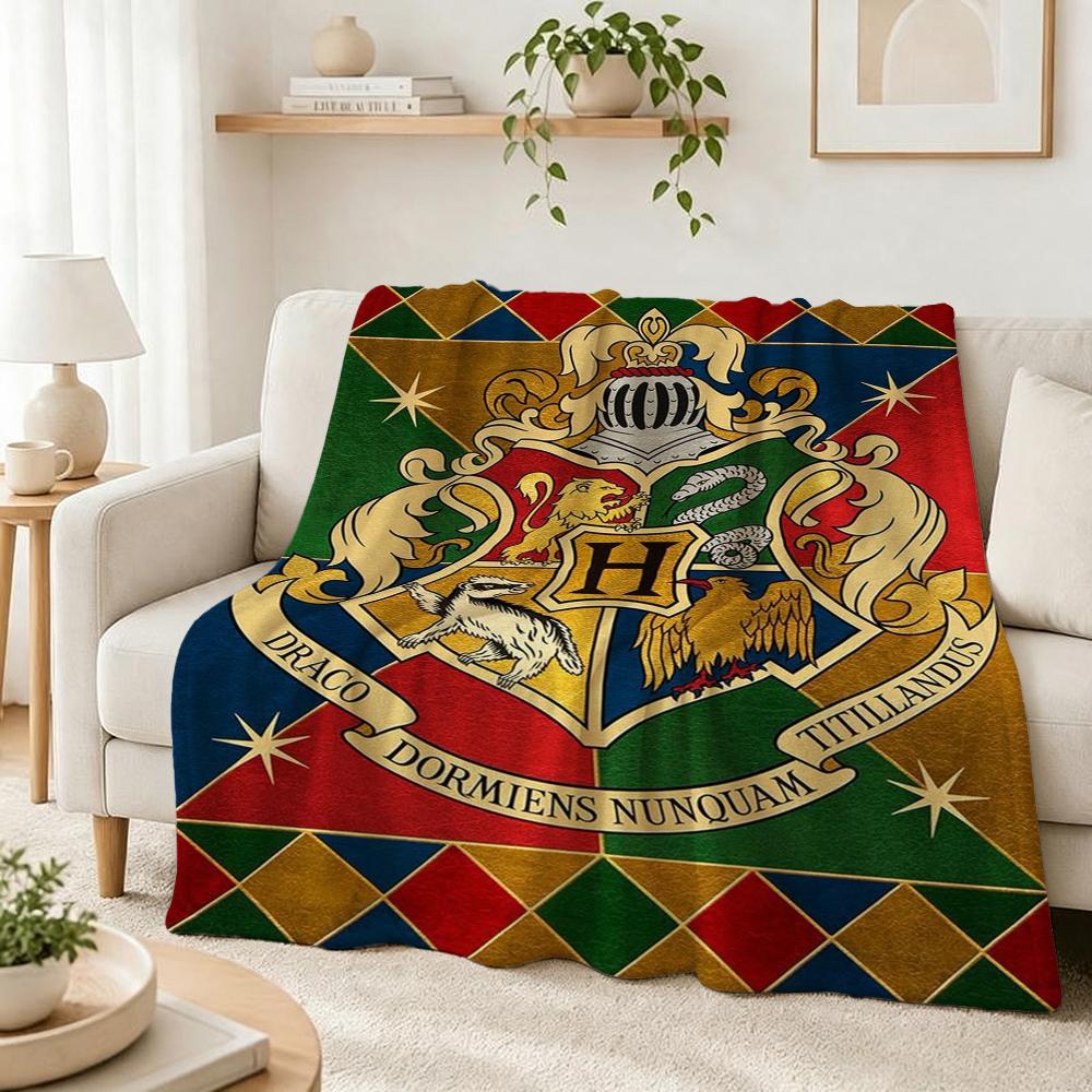 Hogwarts Four Houses Flannel Blanket Soft Warm Fleece Blanket For Living Room Air Conditioner Room Lightweight Home Decor Gift For Friends