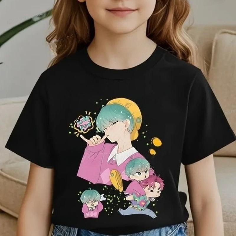 Summer Short Sleeve KPop Demon Hunters Saja Boys Print T-shirts Girl Comfortable Short Sleeves Casual T-shirt