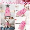 Small Dog Sweater Dress Heart Puppy Sweater Dog Knitted Clothes with Leash Hole Turtleneck Pullover Warm
