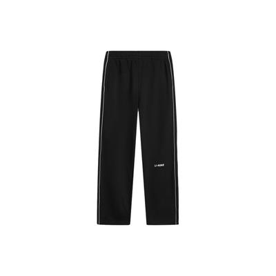 Li Ning Sports Lifestyle Series Effen Kleur Casual Sport Losse Rechte Pijp Wijde Pijp Heren Broek Zwart AKLU701-2