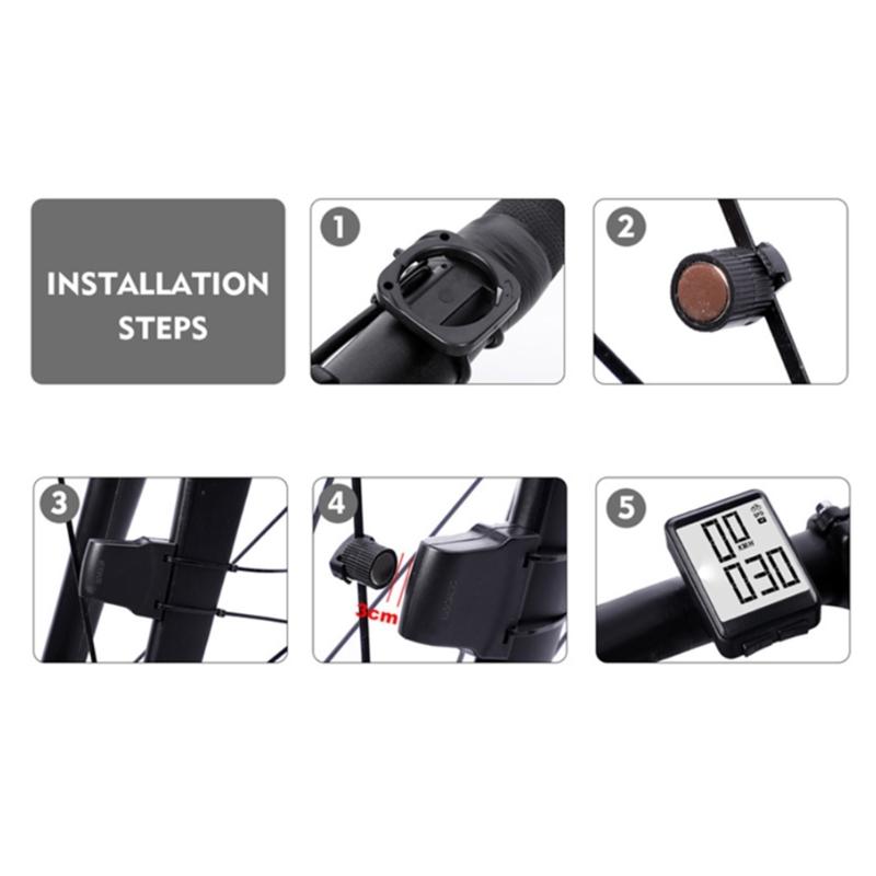 Large Screen Wireless Bicycle Computer Waterproof Bike Speedometer Stopwatch with Backlight Bike Bicycle Speedometer