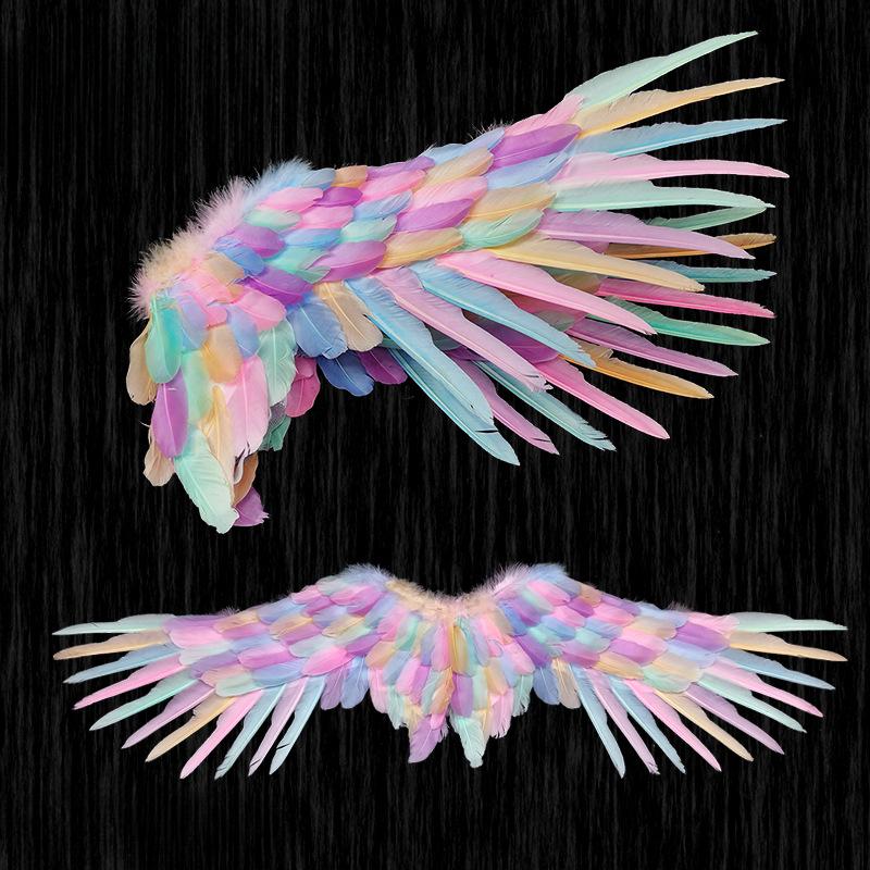 Angel Wings White Feather Swallow Shaped Wings Adult And Children'S Performance Halloween Props Bride Flower Child Dressing