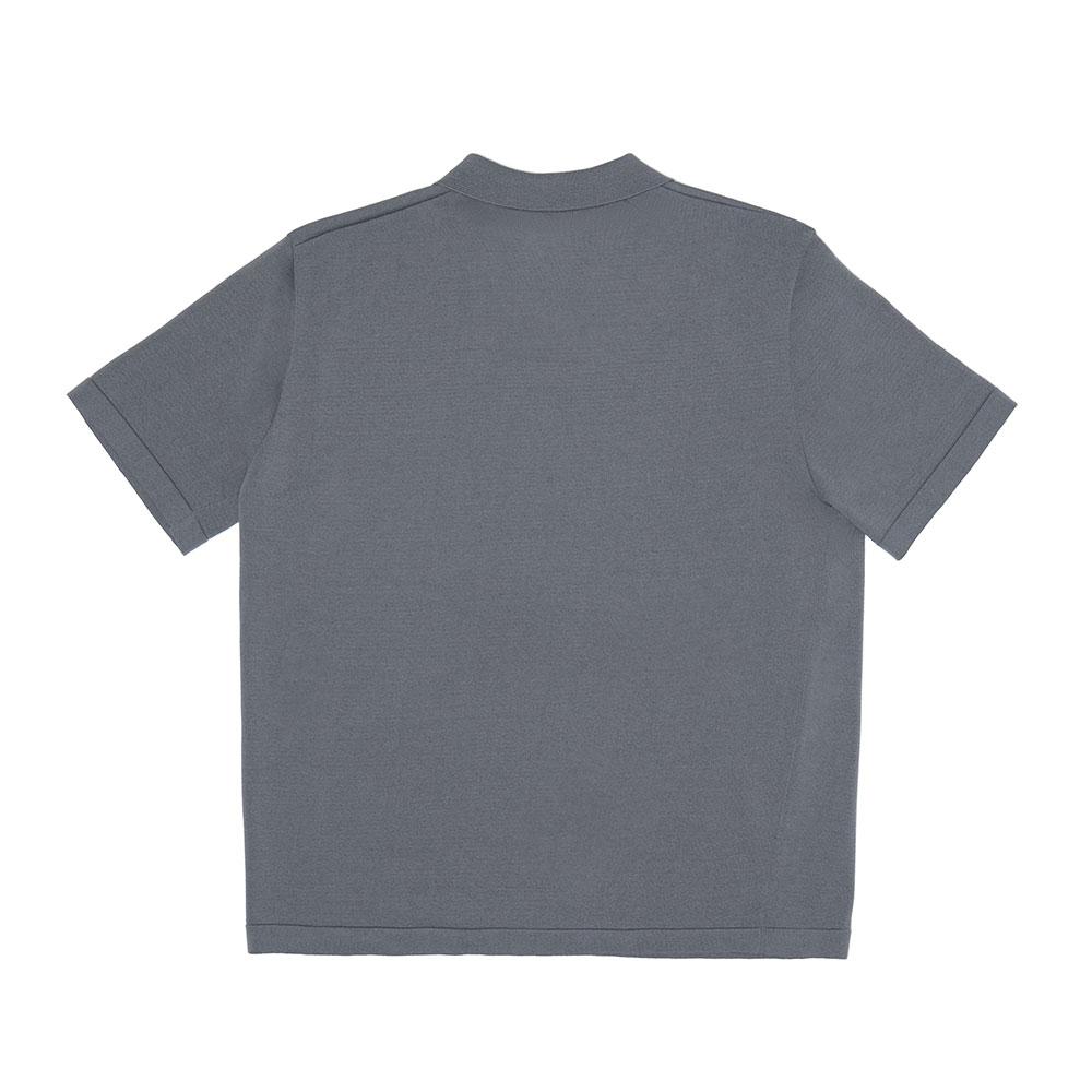 MEN IN JUNGLE [Mij] 22 Driving Open Collar Knit - Charcoal