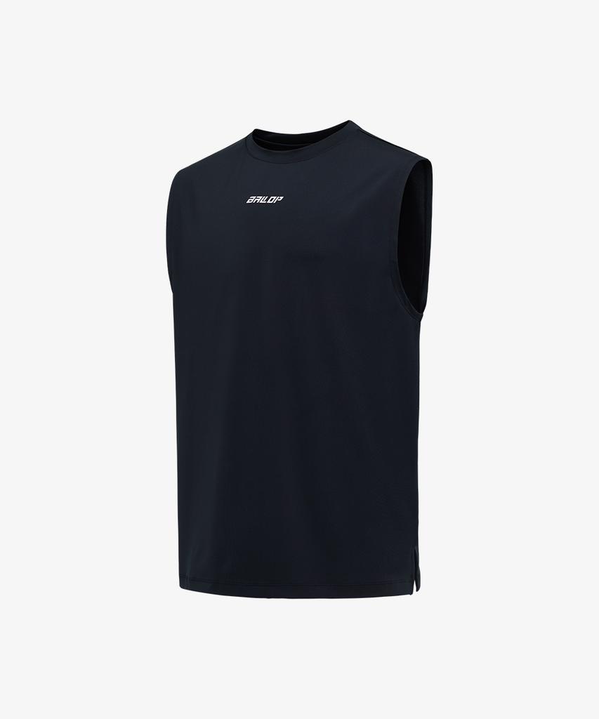 Baellob Lettering Sleeveless Rash Guard Black