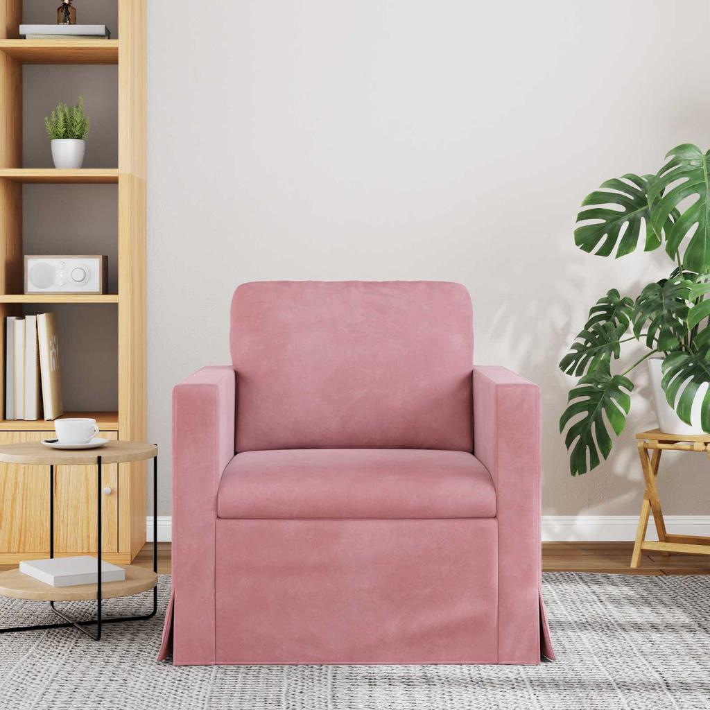 Pink Sofa 78 x 78 x 80 cm Velvet