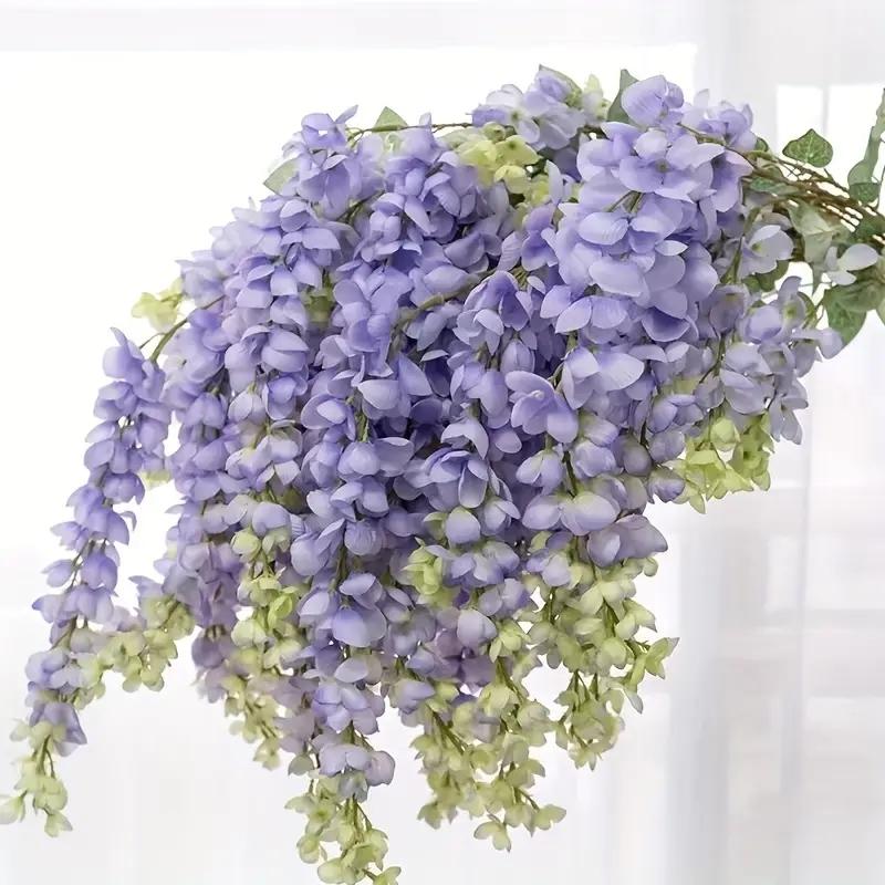 1pc Artificial Ceiling Wisteria Flower, WeddingHall Decoration Flower, Wisteria Flower, Ceiling Or Garden Artificial Flower