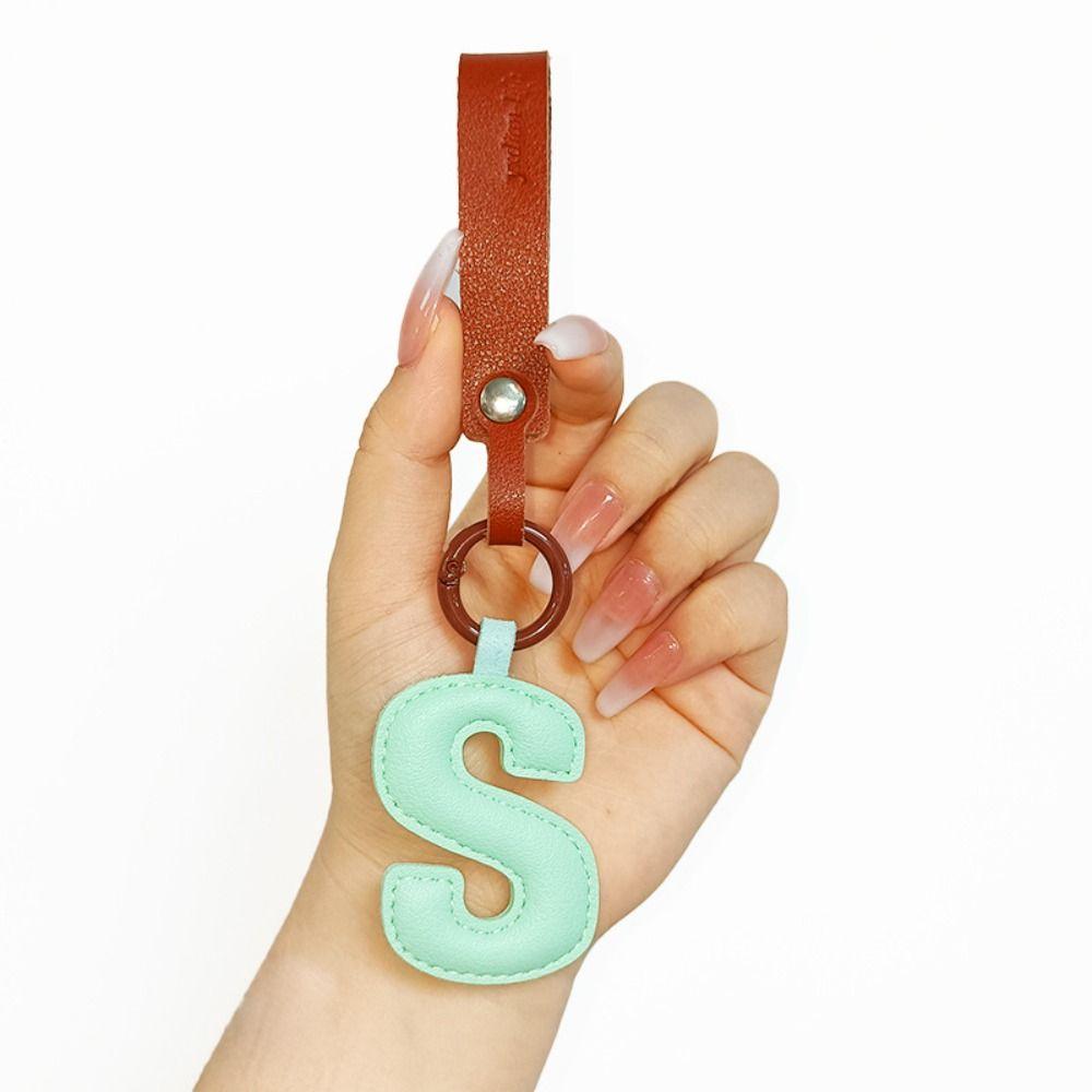 Creative PU 26 Letter Key Chain Alphabet Car Key Accessories Business Key Holder Women Bag Pendant Decoration