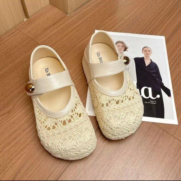 

Thick sole inner height increase, step on the foot and step on the woven Mary Jane shoes, children with skirts, 2025 spring and summer new popular mo 40