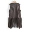 Damen Fransenweste Retro Ärmellose Jacke Cowgirl Western Outfits Offene Quasten Strickjacke Oberbekleidung