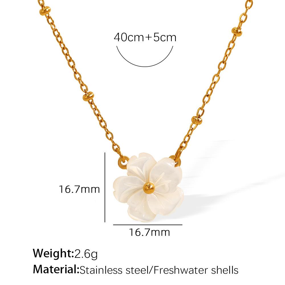 ins ветер сладкий ракушка цветок ожерелье простое высококачественное женское из нержавеющей стали ожерелье ожерелье