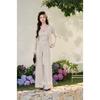 Women's Oatmeal High-Waist Wide-Leg Casual Pants