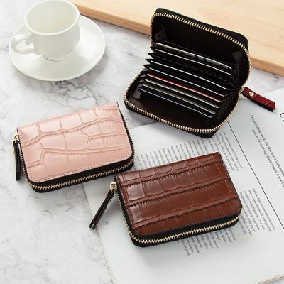 Neue Kartenhülle Damen Mini Alligator-Muster Multifunktion Anti-Demagnetisierung Multi-Karten Führerschein Retro Bankkartenhülle
