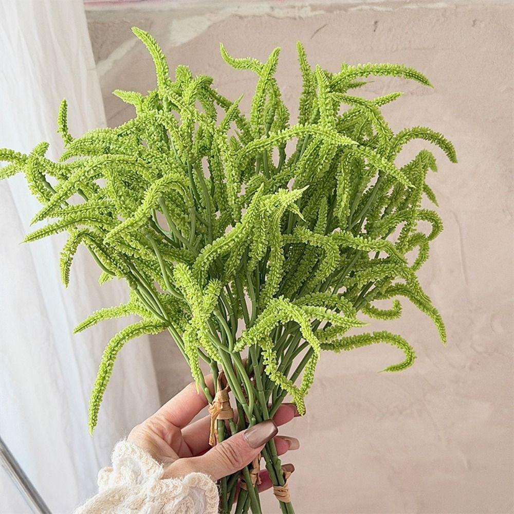 Green Artificial Plants Silicone Simulated Green Plant Lifelike Palm Vine  Home Decor