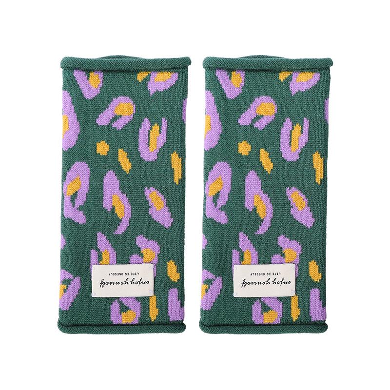 

Зимние термоперчатки женские контрастных цветов геометрической текстуры перчатки без пальцев мужские высокоэластичные универсальные термоперчатки женские