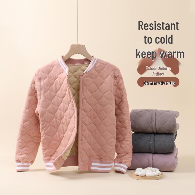Winter-Schuluniform für Kinder: Warme gesteppte Baumwolljacke für Jungen (Sekundarstufe I und II) - Hauskleidung Top