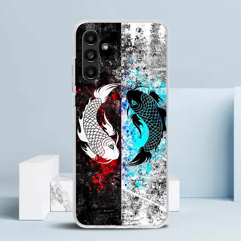 Japan Koi Fish Yin Yang Art Phone Case For Samsung Galaxy A17 A37 A57 A16 A15 A14 A13 A56 A55 A54 A53 A36 A35 A34 A33 A26 A25 A2