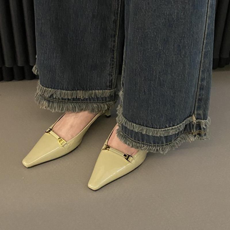 Black Women Flats Slingbacks Sandals Fashion Pointed Toe Pumps Soft Sole Slip-on Casual Thin Shoes Comfortable Lady Work Shoes