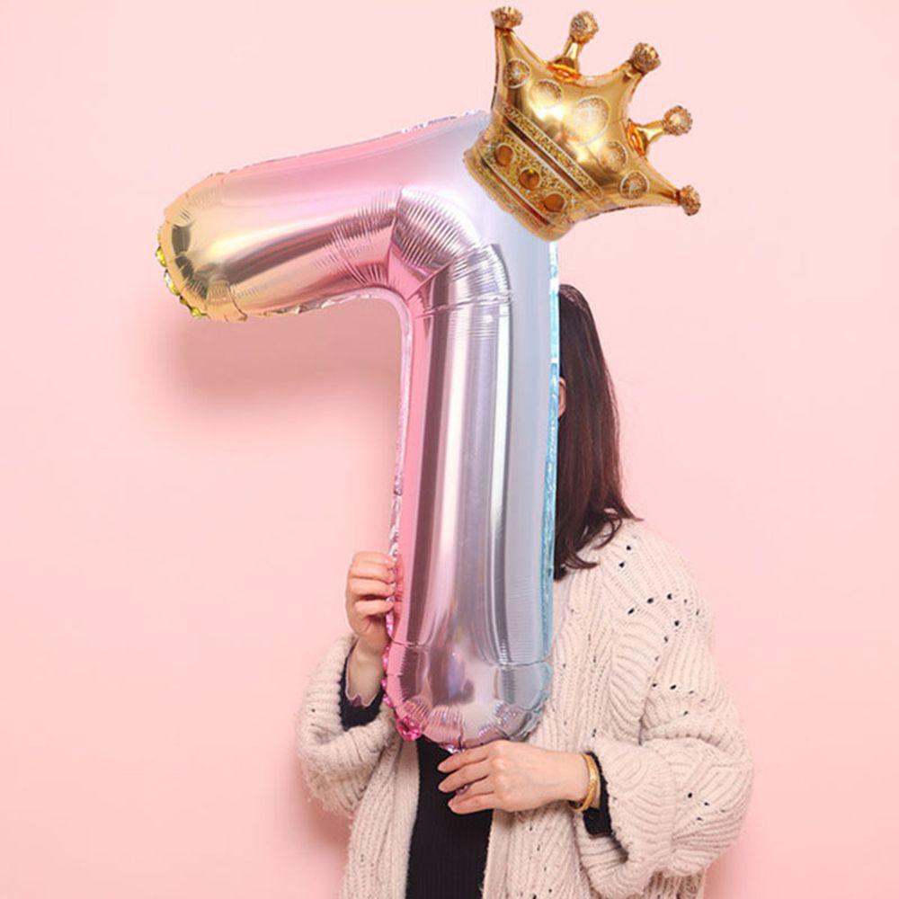 Air Film 32 Inch Birthday Party Decoration Number Balloon Inflatable Supplies Digital Crown Balloon