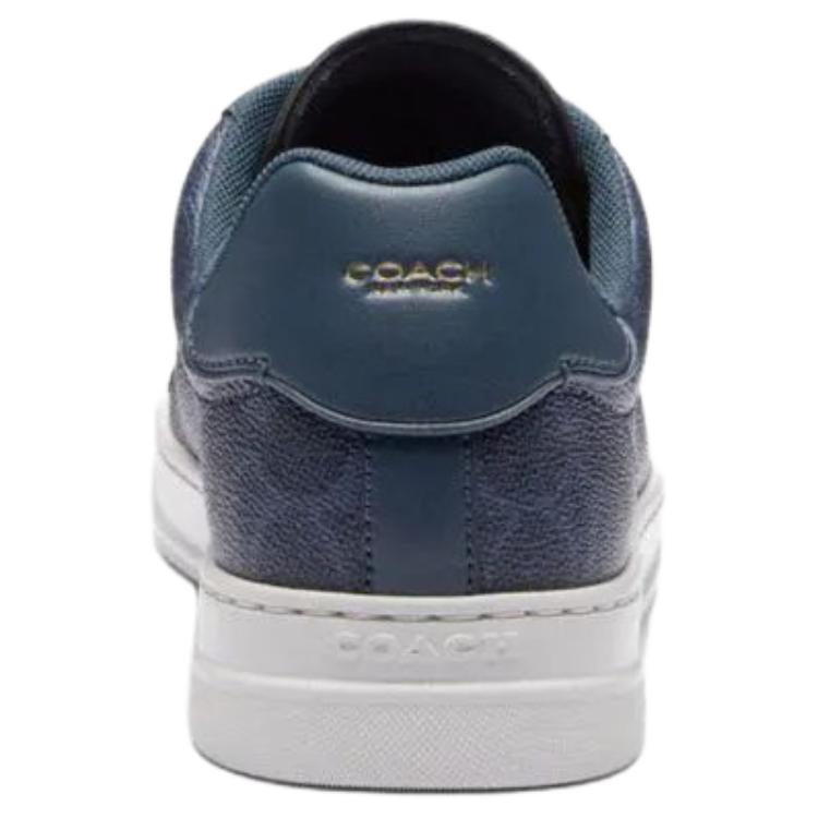 Coach High Line Cow Split Leather Round Toe Lace-Up Low-Top Sneakers Women sneakers Blue CBT39_XXQ